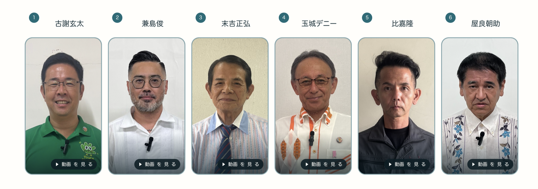 沖縄県知事選挙の6人の立候補者の回答動画一覧